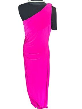 Lauren Ralph Lauren Evening One Shoulder Ruched Dress Women Bodycon Slit Party